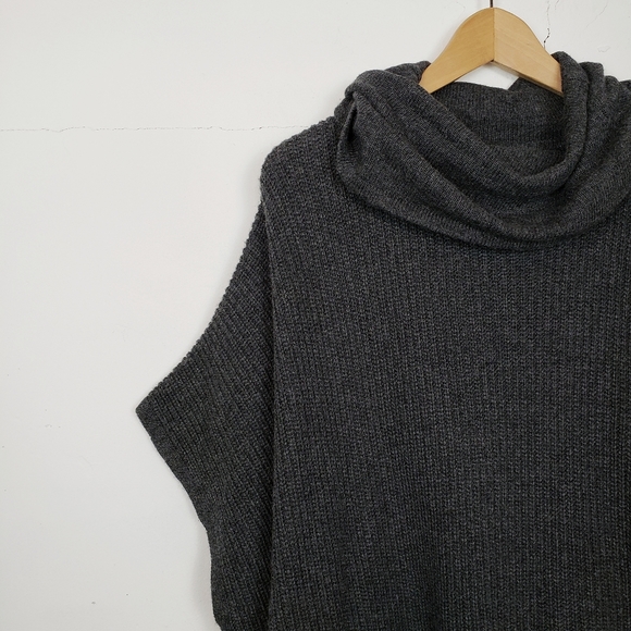 Lucky Brand Sweaters - Lucky Brand Wool Cashmere Gray Cowl Neck Poncho
